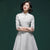 3/4 Sleeve Floral Appliques Cheongsam Top Modern Chinese Dress