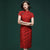 Knee Length Floral Lace Retro Cheongsam Chinese Style Evening Dress