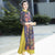 3/4 Sleeve Cheongsam Top Tea Length Ao Dai Floral Dress