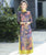 3/4 Sleeve Cheongsam Top Tea Length Ao Dai Floral Dress