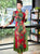 3/4 Sleeve Cheongsam Top Tea Length Ao Dai Floral Dress