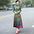 Cheongsam Top Tea Length Vietnam Ao Dai Floral Dress