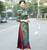 Cheongsam Top Tea Length Vietnam Ao Dai Floral Dress