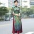 Cheongsam Top Tea Length Vietnam Ao Dai Floral Dress