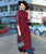 Vestido Ao Dai de longitud de té de encaje floral con top cheongsam