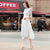 3/4 Sleeve Cheongsam Top Floral Lace Tea Length Ao Dai Dress