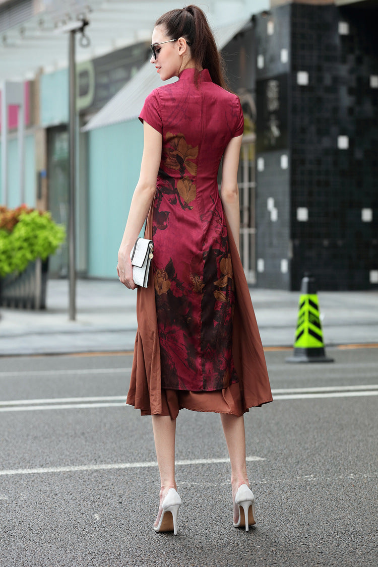 vietnamese silk dress Women's ao dai dress Vietnamese traditional long dress. High quality r