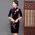 Half Sleeve Knee Length Velvet Cheongsam Mother Dress