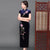 Vestido de madre cheongsam de terciopelo de longitud completa con manga casquillo
