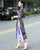 Vestido Ao Dai de brocado con cuello mandarín y manga 3/4 hasta el té