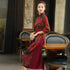 3/4 Sleeve Mandarin Collar Tea Length Floral Silk Ao Dai Dress