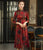 3/4 Sleeve Mandarin Collar Tea Length Floral Silk Ao Dai Dress