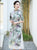 Mandarin Collar Half Sleeve Tea Length Floral Georgette Ao Dai Dress