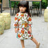 Vestido cheongsam infantil de manga larga con estampado floral de algodón exclusivo