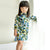 3/4 Ärmel 100% Baumwolle Blumenmuster Cheongsam-Kleid für Kinder