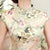 Knielanges chinesisches Cheongsam-Kleid aus Seidenmischung mit Blumenmuster