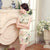 Knielanges chinesisches Cheongsam-Kleid aus Seidenmischung mit Blumenmuster