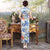 Full Length Floral Silk Blend Cheongsam Chinese Dress