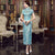 Full Length Brocade Cheongsam Floral Chinese Dress