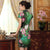 Knee Length Real Silk Cheongsam Floral Chinese Dress