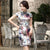 Knee Length Real Silk Cheongsam Floral Chinese Dress