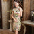 Chinesisches Kleid mit Flügelärmeln aus echtem Seiden-Cheongsam mit scharfer Länge