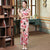 Chinesisches Kleid mit Flügelärmeln aus echtem Seiden-Cheongsam in voller Länge