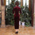 3/4 Sleeve Floral Embroidery Full Length Velvet Cheongsam Mother Dress