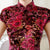 Cap Sleeve Floral Velvet Cheongsam Chinese Dress