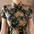 Full Length Cap Sleeve Floral Brocade Cheongsam Evening Dress