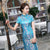 Full Length Cap Sleeve Floral Brocade Cheongsam Evening Dress