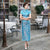 Full Length Cap Sleeve Floral Brocade Cheongsam Evening Dress