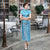 Full Length Cap Sleeve Floral Brocade Cheongsam Evening Dress