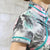 Cap Sleeve Tea Length Floral Linen Cheongsam Chinese Dress