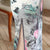 Cap Sleeve Tea Length Floral Linen Cheongsam Chinese Dress