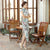 Cap Sleeve Tea Length Floral Linen Cheongsam Chinese Dress