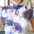 Cap Sleeve Tea Length Linen Cheongsam Chinese Dress with Handmade Drawing