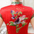 Cap Sleeve Tea Length Floral Cheongsam Chinese Dress with Strap Buttons