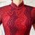 Cap Sleeve Floral Lace Full Length Cheongsam Chinese Dress