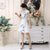 Cheongsam Top Knee Length Floral Satin Ao Dai Dress