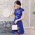 Cheongsam Top Knee Length Floral Satin Ao Dai Dress