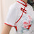 Cheongsam Top Full Length Ao Dai Two-piece Dress with Handmade Drawing