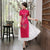 Cheongsam Top Full Length Floral Ao Dai Two-piece Dress