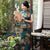 Teelanges chinesisches Cheongsam-Kleid mit Flügelärmeln und Blumen