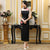 Illusion Neck Floral Embroidery Silk Blend Cheongsam Chinese Dress