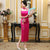 Illusion Neck Floral Embroidery Silk Blend Cheongsam Chinese Dress