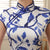 Tea Length Floral & Bird Silk Blend Cheongsam Chinese Dress