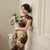 Robe chinoise Cheongsam en mélange de soie florale longueur thé