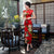 Flügelärmeln Tee-Länge Blumen Seidenmischung Cheongsam Chinesisches Kleid