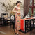 Cap Sleeve Full Length Floral Silk Blend Cheongsam Chinese Dress